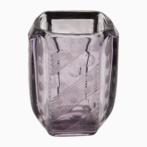 Art Deco Amethyst Vase with Engraved Geometric Design-MJY-1149001