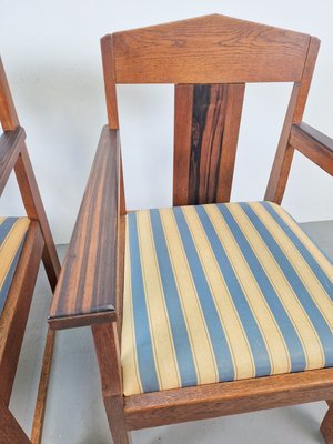 Art Deco Amsterdam School Armchairs in Oak & Ebony, 1920s, Set of 2-AXJ-2021933