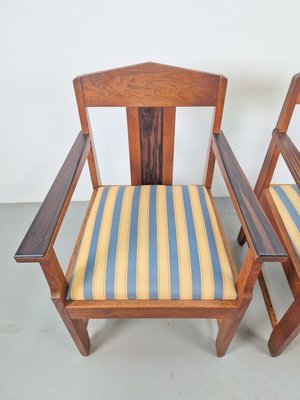 Art Deco Amsterdam School Armchairs in Oak & Ebony, 1920s, Set of 2-AXJ-2021933