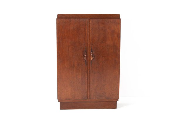 Art Deco Amsterdam School Burlwood Armoire from 't Woonhuys Amsterdam-MY-745501