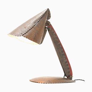 Art Deco Amsterdam School Hammered Metal Table Lamp by Johan Verhey, 1930s-MY-912526