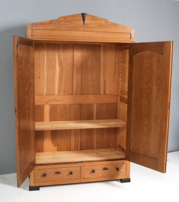 Art Deco Amsterdamse School Armoire or Wardrobe in Oak by Fa. Drilling Amsterdam, 1920s-MY-1780738