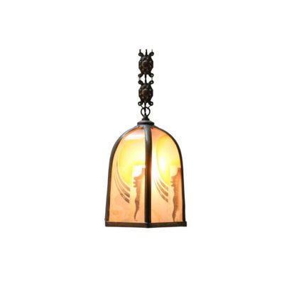 Art Deco Amsterdamse School Brass Pendant Lamp, 1920s-MY-1789003