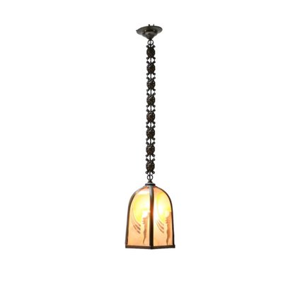 Art Deco Amsterdamse School Brass Pendant Lamp, 1920s-MY-1789003