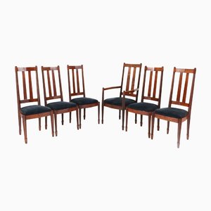 Art Deco Amsterdamse School High Back Dining Room Chairs, 1920s, Set of 6-MY-1406629