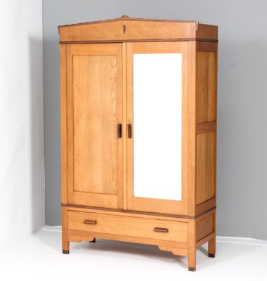 Art Deco Amsterdamse School Wardrobe in Oak by Fa. Drilling Amsterdam, 1920s-MY-1820990