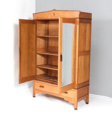 Art Deco Amsterdamse School Wardrobe in Oak by Fa. Drilling Amsterdam, 1920s-MY-1820990