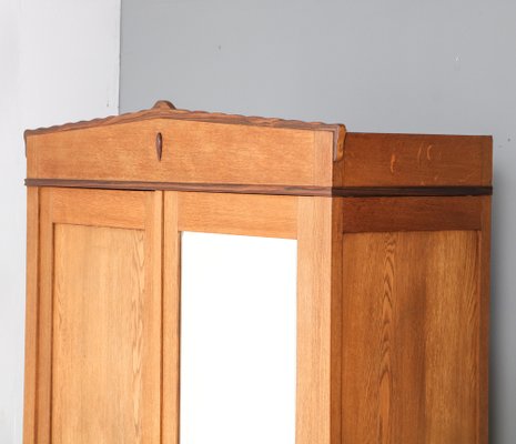 Art Deco Amsterdamse School Wardrobe in Oak by Fa. Drilling Amsterdam, 1920s-MY-1820990