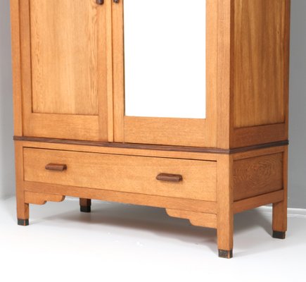 Art Deco Amsterdamse School Wardrobe in Oak by Fa. Drilling Amsterdam, 1920s-MY-1820990