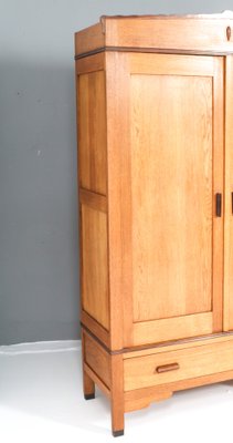 Art Deco Amsterdamse School Wardrobe in Oak by Fa. Drilling Amsterdam, 1920s-MY-1820990