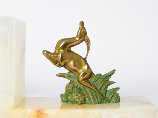 Art Deco Antelope Bookends, 1930s, Set of 2-IXK-686321