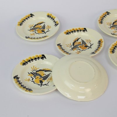 Art Deco Appetizer Plates, Set of 6-NE-1739542