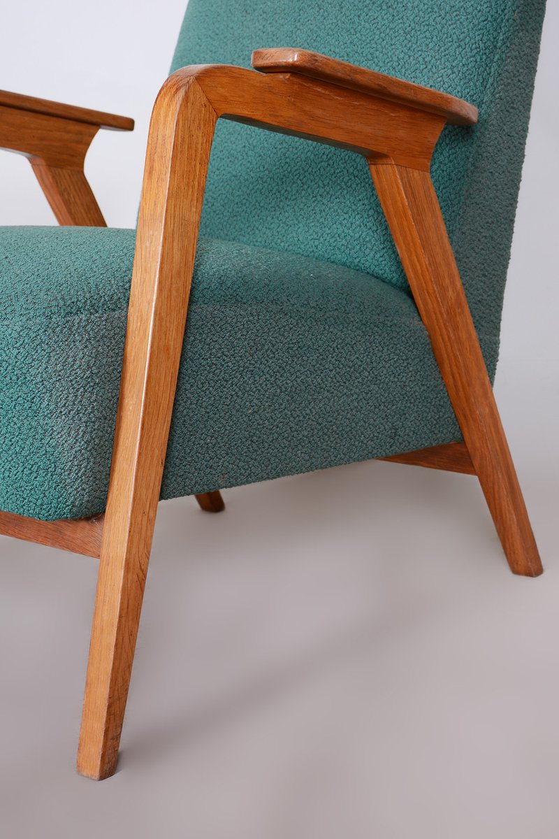 Art Deco Armchair in Beech, 1940s