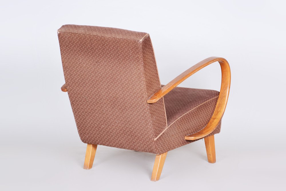 Art Deco Armchair in Beech attributed to J. Halabala for Up Závody, 1930s