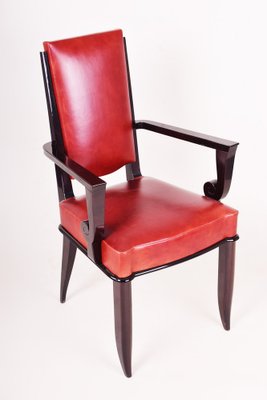 Art Deco Armchair in Leather attributed to Jules Leleu, France, 1920s-WHY-1780365