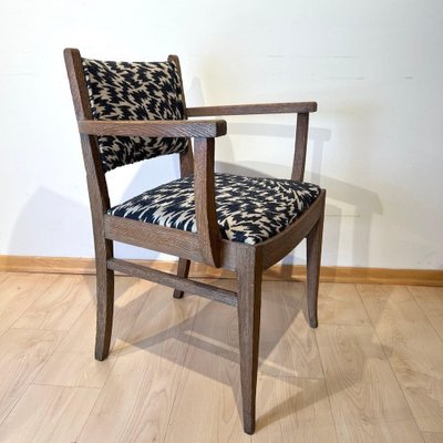 Art Deco Armchair in Limed Oak by De Coene Fères, 1935