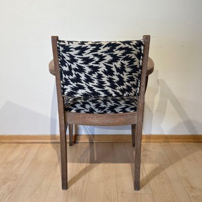 Art Deco Armchair in Limed Oak by De Coene Fères, 1935