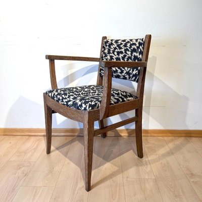 Art Deco Armchair in Limed Oak by De Coene Fères, 1935-NNB-1772830