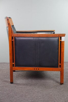 Art Deco Armchair with Black Leather and Accents-HPP-1808360