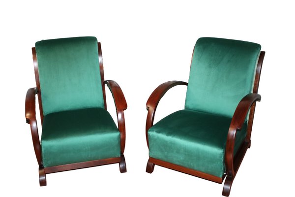 Art Deco Armchairs, 1930s, Set of 2-YZB-2035610