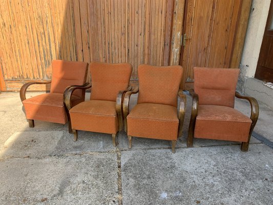 Art Deco Armchairs, 1930s, Set of 4-OXJ-1704598