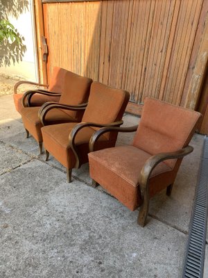 Art Deco Armchairs, 1930s, Set of 4-OXJ-1704598