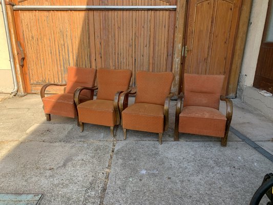 Art Deco Armchairs, 1930s, Set of 4-OXJ-1704598