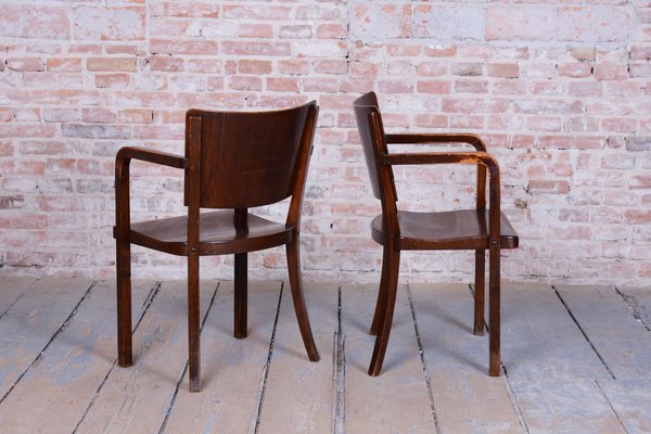 Art Deco Armchairs attributed to J. Halabala for Up Zavody, Czech, 1930s , Set of 2-WHY-2042124