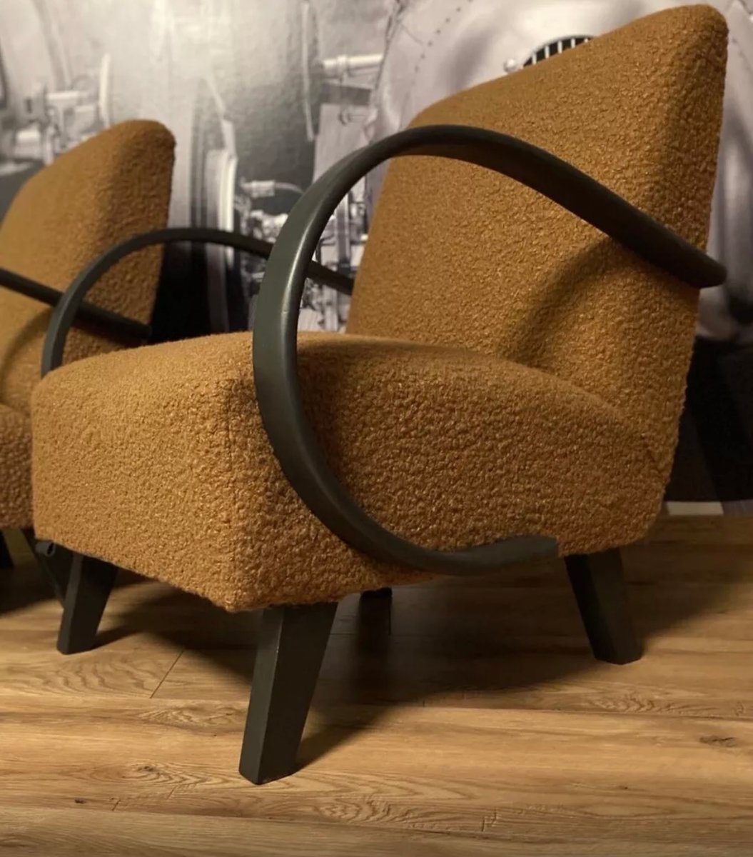 Art Deco Armchairs by Jindřich Halabala for Up Závody, 1930s, Set of 2