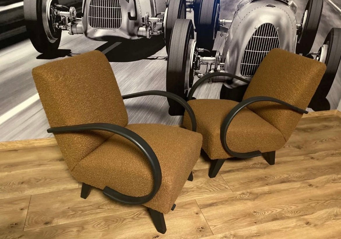 Art Deco Armchairs by Jindřich Halabala for Up Závody, 1930s, Set of 2