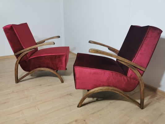 Art Deco Armchairs by Jindrich Halabala, Set of 2-QJA-1178460