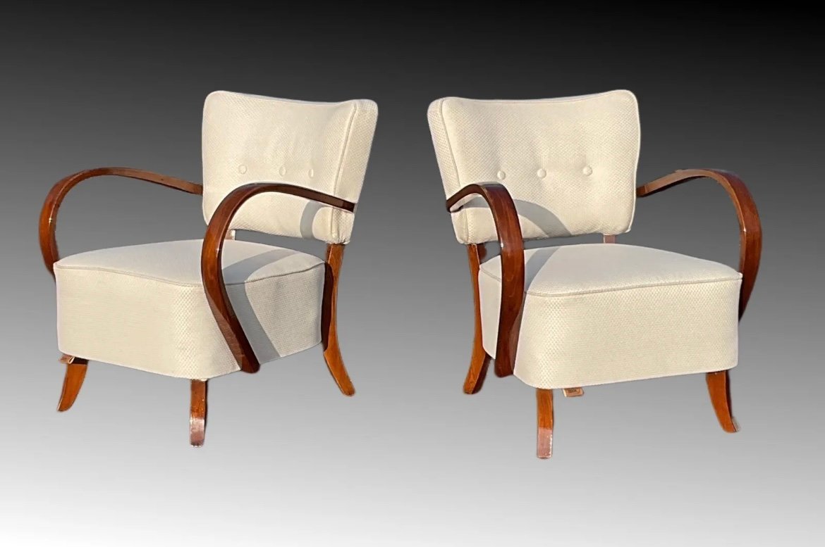 Art Deco Armchairs H-237 by Jindřich Halabala for Up Závody, Set of 2