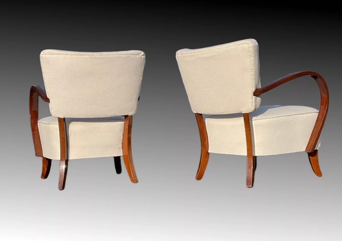 Art Deco Armchairs H-237 by Jindřich Halabala for Up Závody, Set of 2