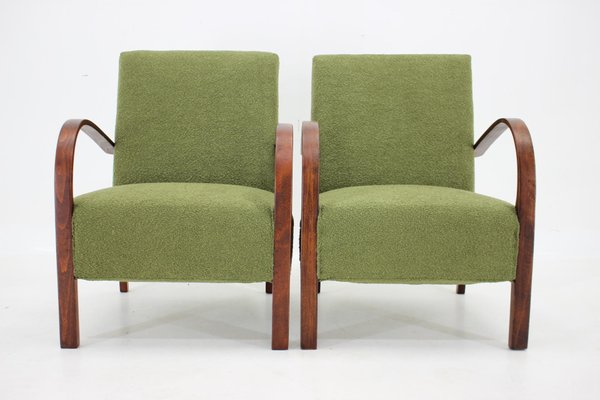 Art Deco Armchairs in Boucle, Former Czechoslovakia, 1940s, Set of 2-TZ-1741892