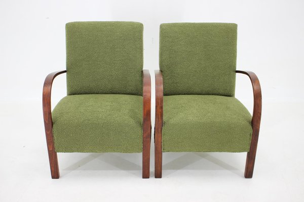 Art Deco Armchairs in Boucle, Former Czechoslovakia, 1940s, Set of 2-TZ-1741892