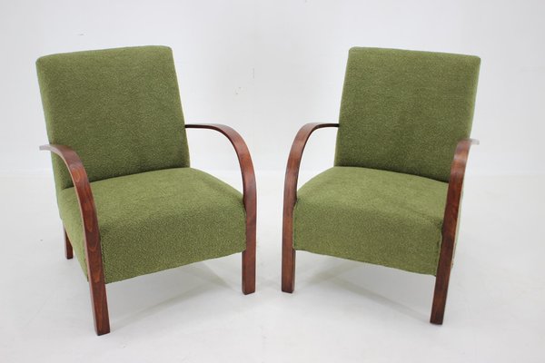 Art Deco Armchairs in Boucle, Former Czechoslovakia, 1940s, Set of 2-TZ-1741892