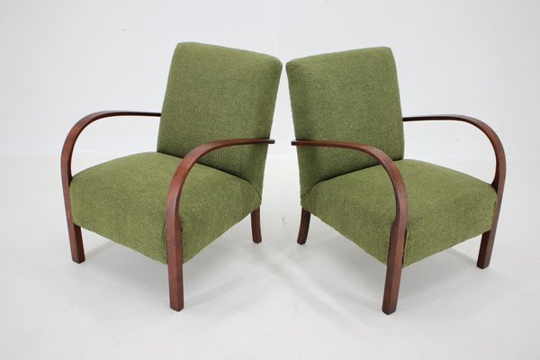 Art Deco Armchairs in Boucle, Former Czechoslovakia, 1940s, Set of 2-TZ-1741892