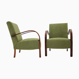 Art Deco Armchairs in Boucle, Former Czechoslovakia, 1940s, Set of 2-TZ-1741892