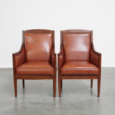 Art Deco Armchairs in Cowhide, Set of 2-HPP-2023276