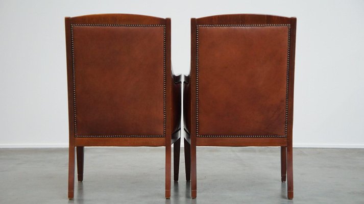 Art Deco Armchairs in Cowhide, Set of 2-HPP-2023276