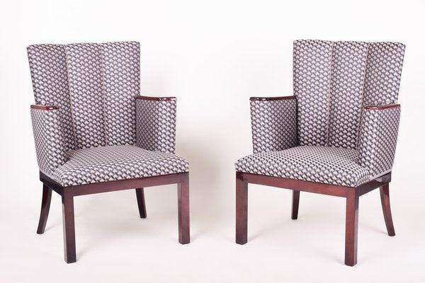 Art Deco Armchairs in Mahogany, France, 1920s, Set of 2-WHY-1780469