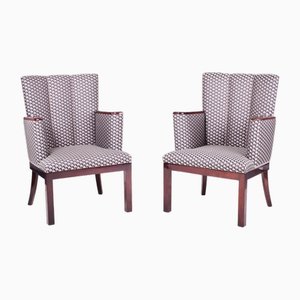 Art Deco Armchairs in Mahogany, France, 1920s, Set of 2-WHY-1780469