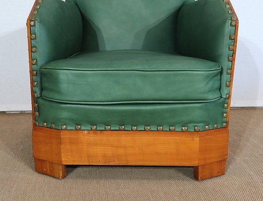 Art Deco Armchairs in Solid Cherry, Early 20th Century, Set of 2-RVK-1279850