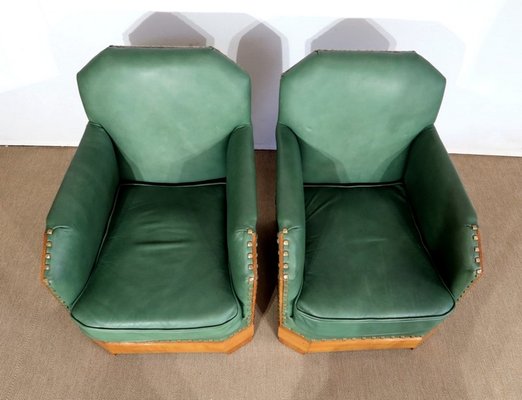 Art Deco Armchairs in Solid Cherry, Early 20th Century, Set of 2-RVK-1279850