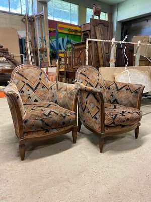 Art Deco Armchairs in the style of Retapissus, Set of 2-HLV-1428794