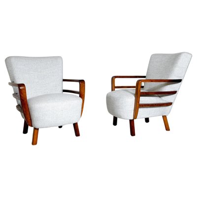 Art Deco Armchairs in Walnut, Set of 2-FGA-1783034