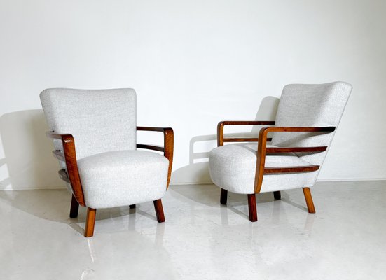 Art Deco Armchairs in Walnut, Set of 2-FGA-1783034