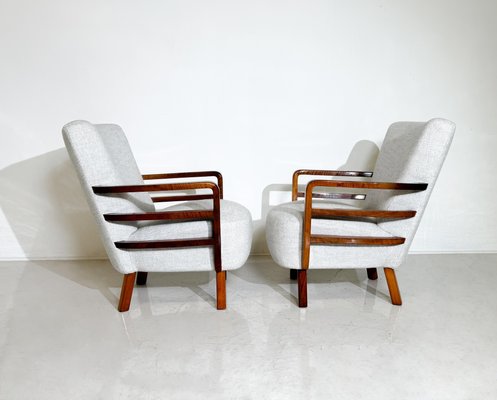 Art Deco Armchairs in Walnut, Set of 2-FGA-1783034