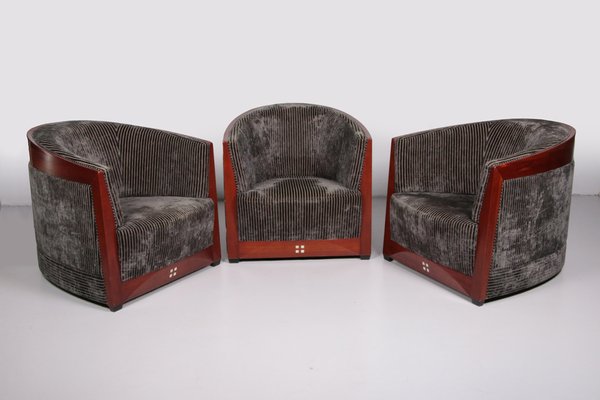 Art Deco Armchairs with Table by Frits Schuitema, 1980s, Set of 4-EZZ-1342058