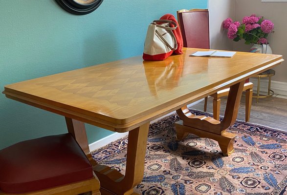 Art Deco Ash Dining Table, 1930s-TEB-706638